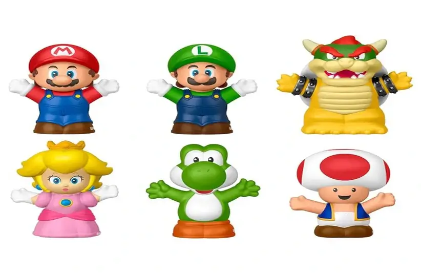 The six Mario Little People figures by Fisher-Price