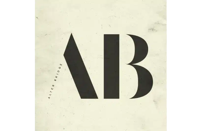 Plain album cover of Alter Bridge's new self-titled album embossed with large letters "A" and "B."