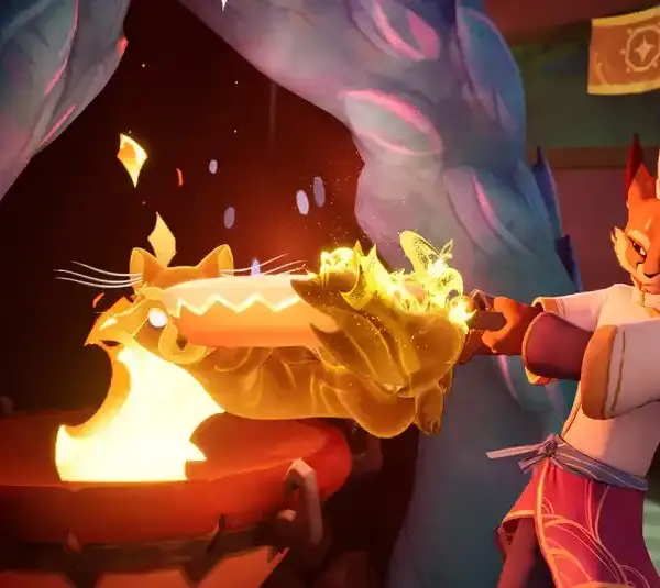 Beastro cozy deckbuilder roguelike chef at a massive fire stoves cooking