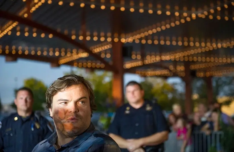 Actor Jack Black walks the red carpet during an early screening of the Goosebumps movie benefiting Variety, The Children's Charity of Eastern Tennessee, at the Regal Pinnacle Stadium 18 movie theater in Knoxville.