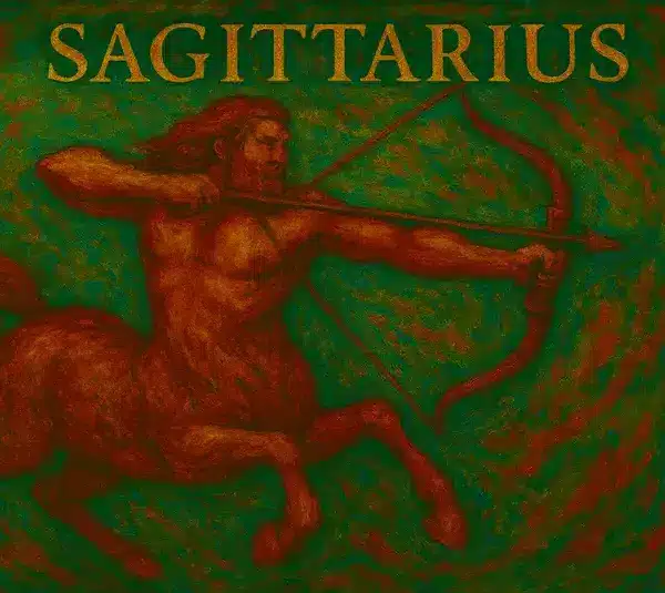 A Centaur with bow and arrow created to represent The Archer, Sagittarius.