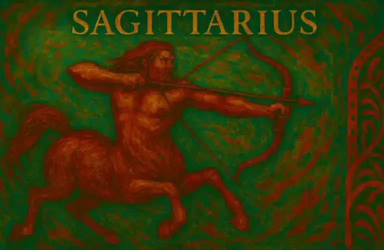 A Centaur with bow and arrow created to represent The Archer, Sagittarius.
