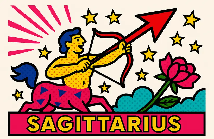 Pop art image for the astrological sign of Sagittarius.