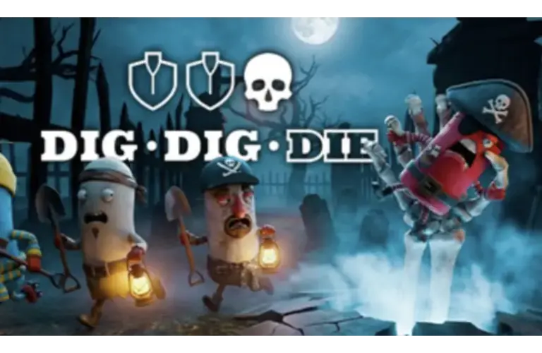 Dig, Dig, Die is a co-op horror game about grave robbing while fighting monsters, avoiding aliens, and gambling away your loot