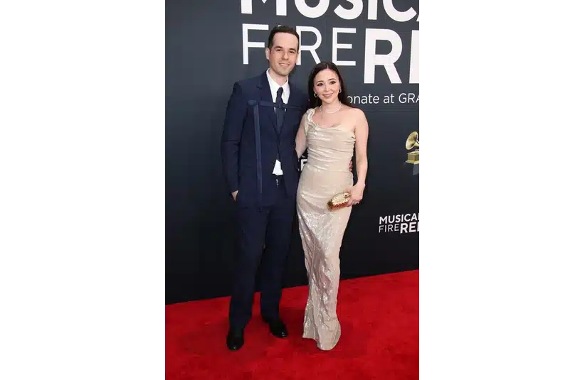 Edgar Barrera,left, and Ana Barrera arrive at the 67th Annual Grammy Awards at Crypto.com Arena in Los Angeles on Sunday, Feb. 2, 2025.