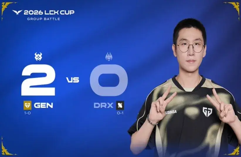 Gen.G winning against DRX in the LCK Cup