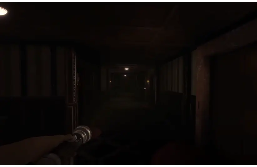 Hotel Espir, looking down the corridor with someone around the bend