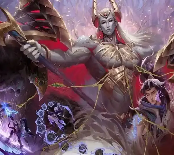 League Client was down. Several League of Legend champions in a group image showing off their individual fighting styles for seaon 16