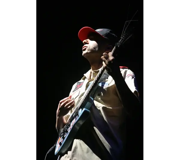 Guitarist Tom Morello, of Rage Against the Machine, performs on the Coachella Stage during the Coachella Valley Music and Arts at the Empire Polo Fields on Sunday, April 29, 2007 in Indio, Calif.