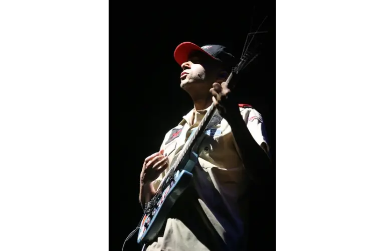 Guitarist Tom Morello, of Rage Against the Machine, performs on the Coachella Stage during the Coachella Valley Music and Arts at the Empire Polo Fields on Sunday, April 29, 2007 in Indio, Calif.