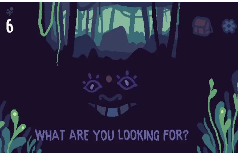 Night Hike takes place in an never ending forest were strange faces ask questions about where you're going