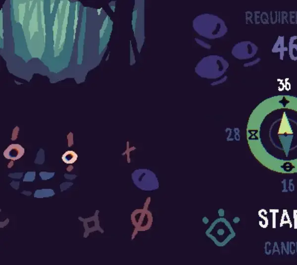 Night Hike uses strange faces and a compass to help navigate you through the forest