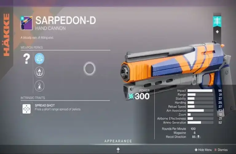 Sarpedon-D God Roll Guide in Destiny 2 