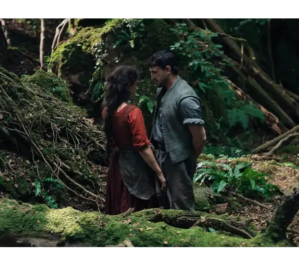 Jessie Buckley and Paul Mescal in a scene from "Hamnet" (2025). The film won Best Motion Picture during the Golden Globes 2026