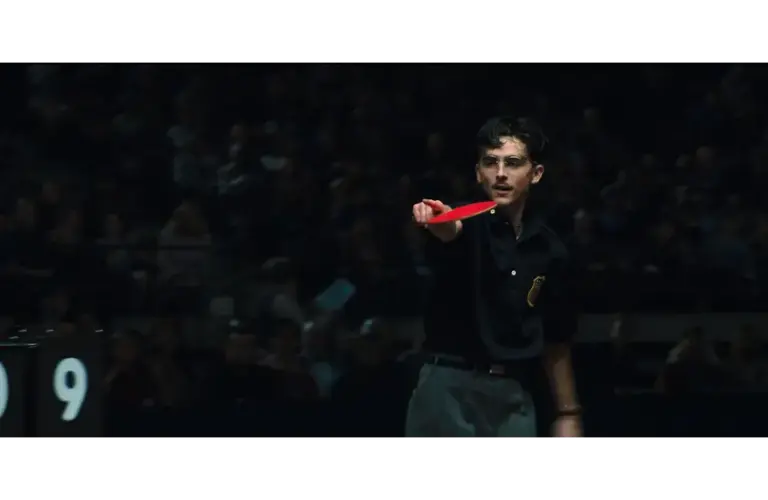 Timothée Chalamet in the film "Marty Supreme" (2025). He took home an award from The Golden Globes 2026 for Best Actor in a Motion Picture- Musical or Comedy