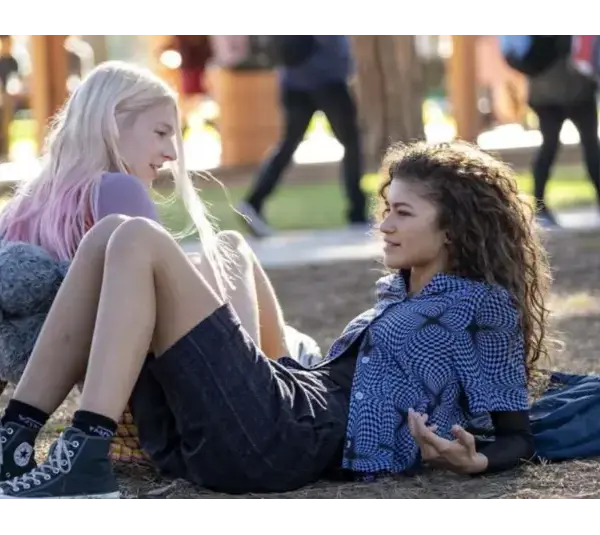 Zendaya and Hunter Schafer in an episode of "Euphoria" (2019)