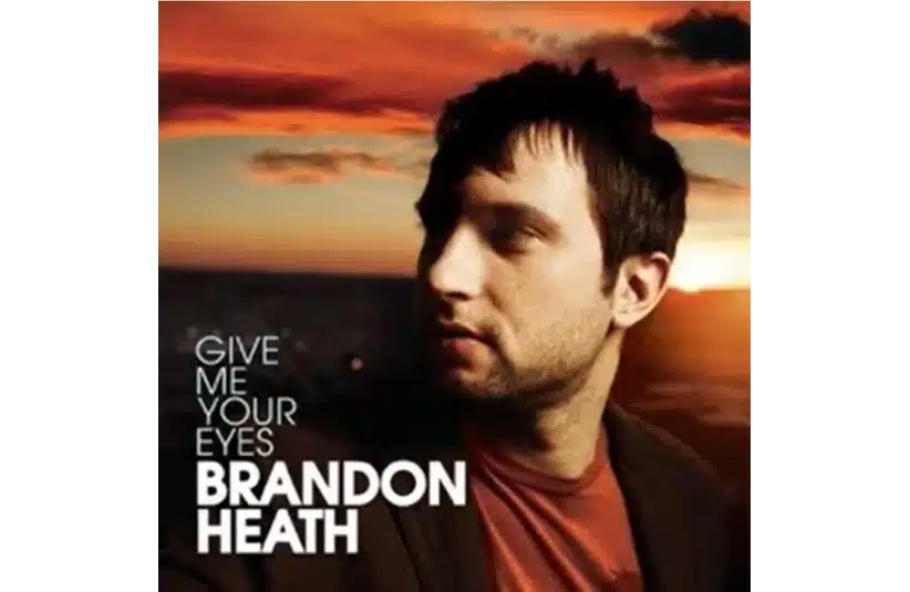 Brandon Heath stands at sunrise on the atwork of his single "Give Me Your Eyes."