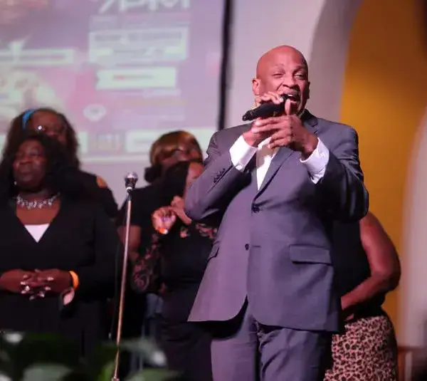 May 22, 2022; Buffalo, NY, USA; Donnie McClurkin joins BeBe Winans on stage during the free gospel concert, Stand with Buffalo, was held at Greater Refuge Temple of Christ on Jefferson Ave. in Buffalo, NY on May 22, 2022. The concert featured local and national gospel singers who came to offer support and comfort to the community with their words and music after last week's racially motivated shooting that killed 10 and injured three at the Tops Friendly Market several blocks east of the church. The concert, which was live streamed, allowed people to donate money to Buffalo area organizations. Mandatory Credit: Tina MacIntyre-Yee-USA TODAY NETWORK