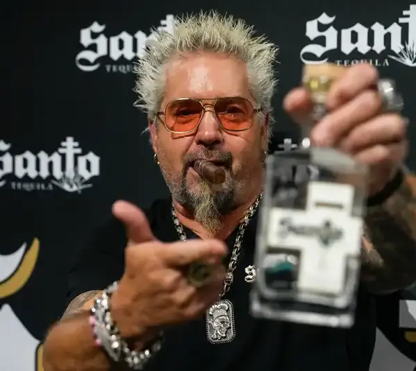 Food television personality Guy Fieri makes an appearance at Jungle Jim’s International Market to promote his new tequila venture, Santo, in Eastgate, Ohio, on Monday, May 5, 2025. © Sam Greene/The Enquirer / USA TODAY NETWORK via Imagn Images