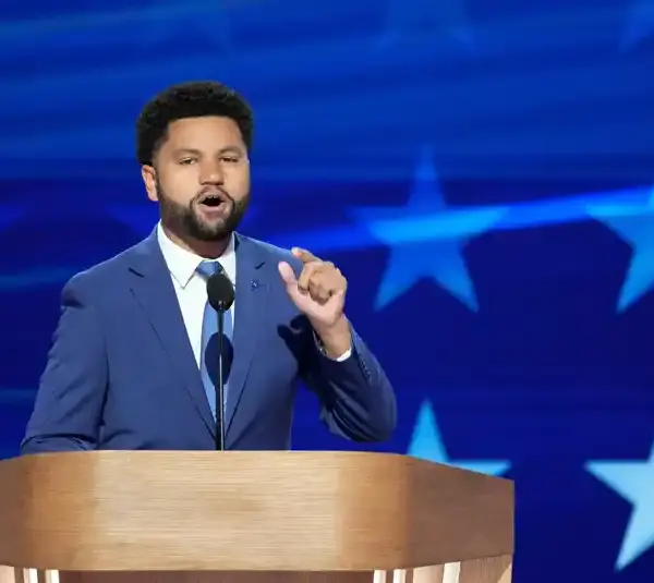 Florida congressman Maxwell Frost, who was assault in racially charged attack at CAA Sundance Party speaking at United Center.