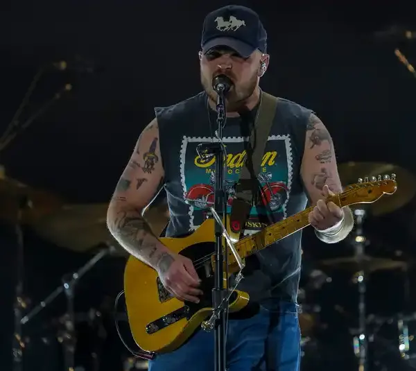 Zach Bryan arrives on stage for his headlining set on the Mane Stage at Stagecoach country music festival in Indio, Calif., Friday, April 25, 2025. His new album comes out Friday, January 9, 2026.