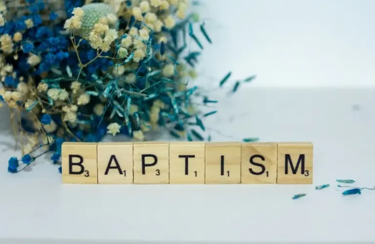 Baptism spelled out in blocks, like John did to Jesus