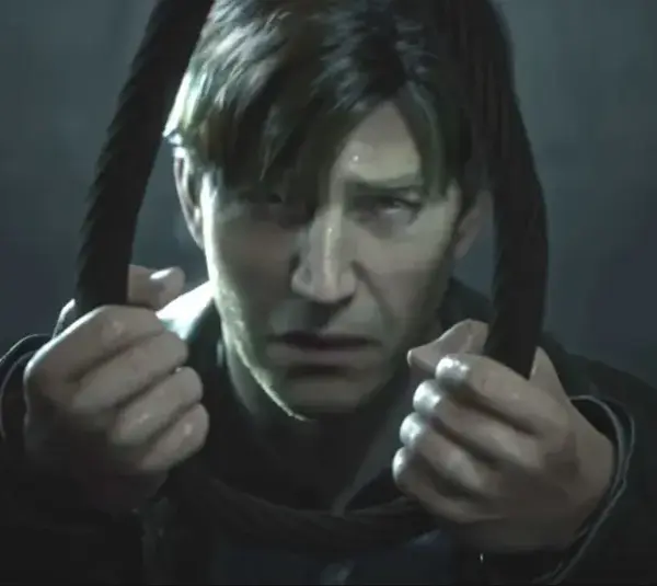 James Sunderland tying a noose around his neck in the Silent Hill 2 Remake