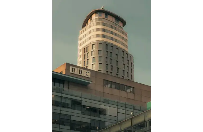 BBC headquarters in London, Broadcasting House, Portland Place, United Kingdom.