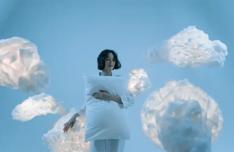 Floating amongst the clouds when you have a flying dream.
