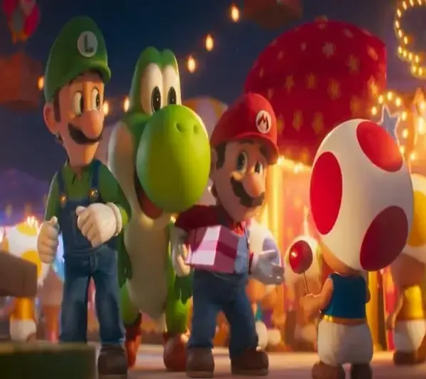 Mario, Luigi, Yoshi, and Toad in The Super Mario Galaxy Movie