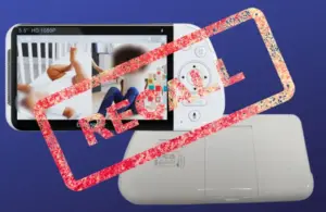 Babysense Max View Baby Monitor front and back with Recall stamped over the top