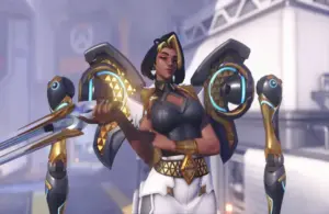 Domina in the Hero Select Screen of Overwatch