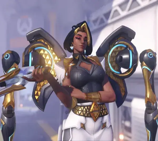 Domina in the Hero Select Screen of Overwatch