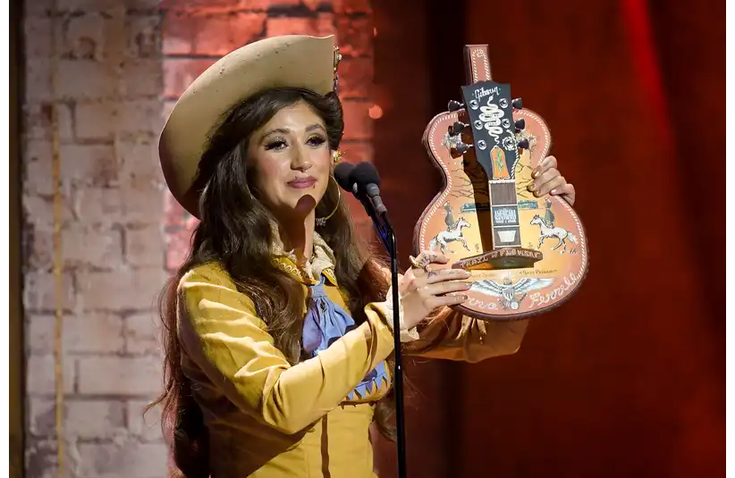 Sierra Ferrell receives the Album of the Year Award during the 23rd annual Americana Honors and Awards at Ryman Auditorium in Nashville, Tenn., Wednesday, Sept. 18, 2024.
