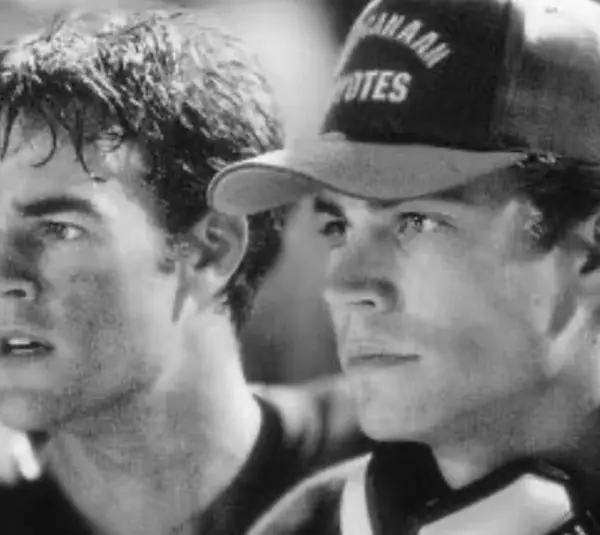 James Van Der Beek and Paul Walker in Varsity Blues