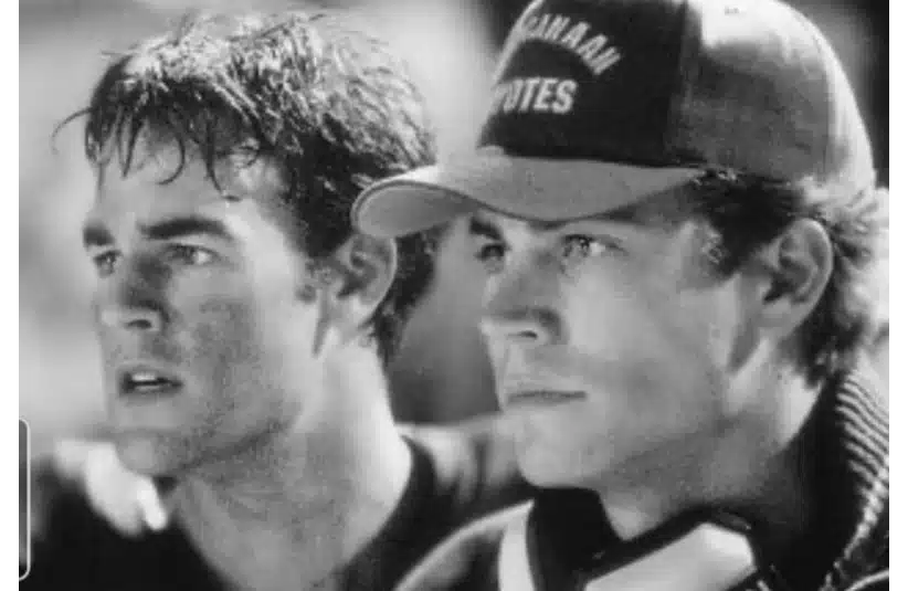 James Van Der Beek and Paul Walker in Varsity Blues