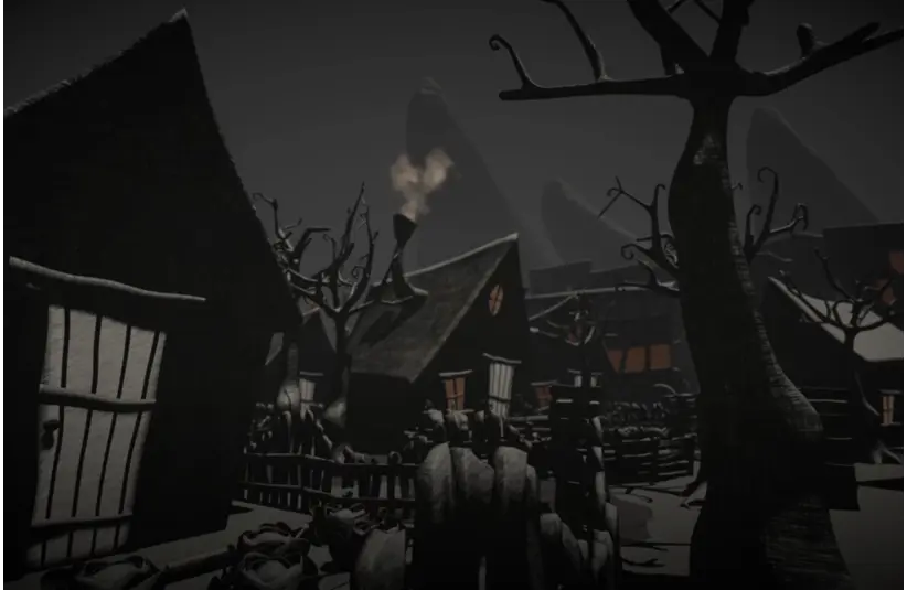 In Full Bloom takes place in a small village, with a Tim Burton and Junji Ito design