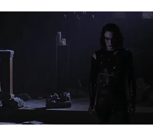 Still Image from "The Crow" (1994) showing Brandon Lee, whose death resulted from production, Courtesy of Miramax