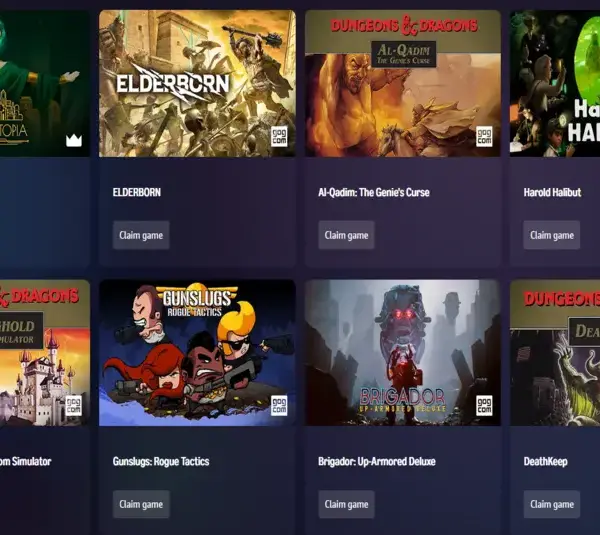 Screenshot from Amazon Prime Gaming free games for February 2026.