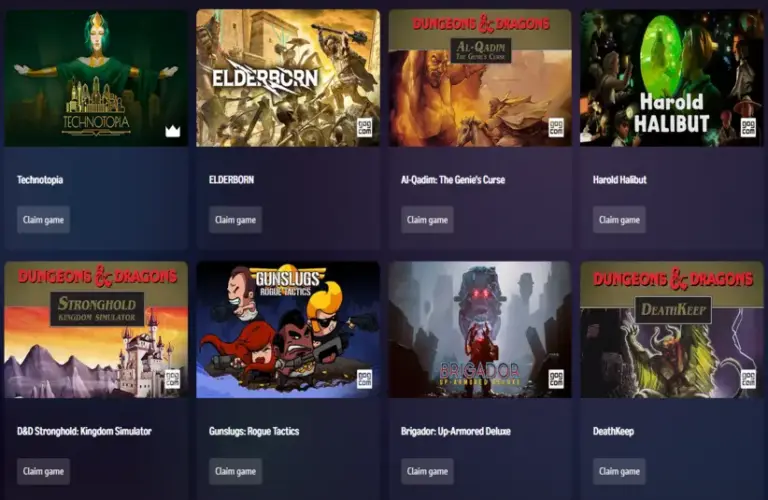 Screenshot from Amazon Prime Gaming free games for February 2026.