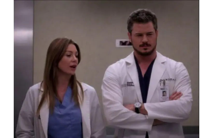 Episode of "Grey's Anatomy" (2005) titled "Where The Boys Are", with Eric Dane (right) and Ellen Pompeo (left)