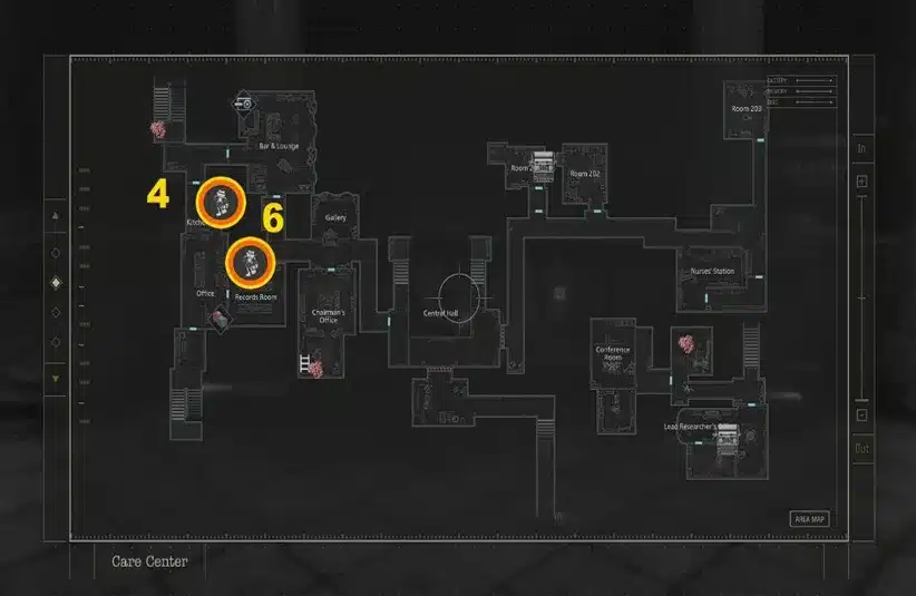 Care Center 2nd floor Map in Resident Evil Requiem