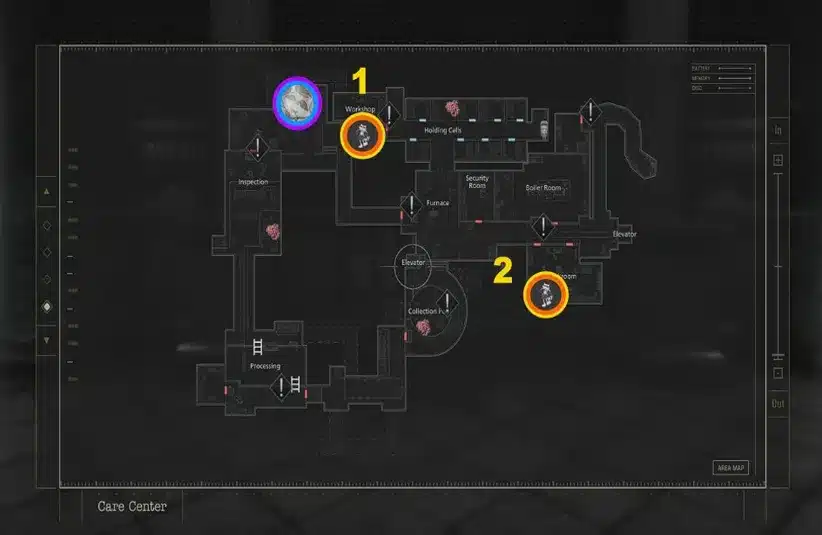 Care Center Basement Map in Resident Evil Requiem