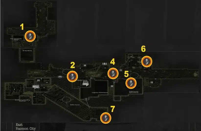 East Raccoon City, Main Street Map in Resident Evil Requiem