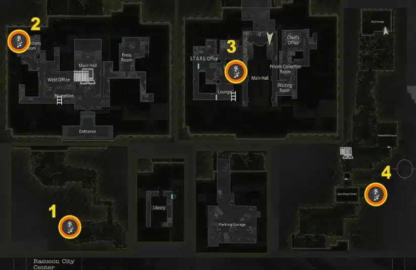 Raccoon City Center and RPD map in Resident Evil Requiem