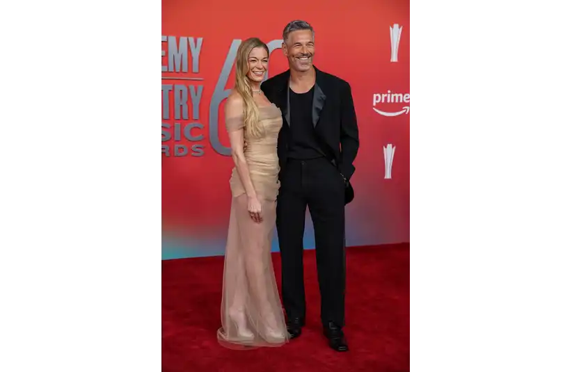 LeAnn Rimes and Eddie Cibrian arrive on the red carpet before the 60th Academy of Country Music Awards at the Ford Center at The Star in Frisco, Texas, Thursday, May 8, 2025. © Andrew Nelles / The Tennessean / USA TODAY NETWORK via Imagn Images