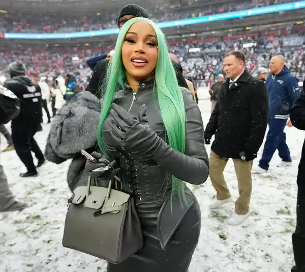 Jan 25, 2026; Denver, CO, USA; Musician Cardi B after ithe 2026 AFC Championship Game at Empower Field at Mile High. Mandatory Credit: Ron Chenoy-Imagn Images