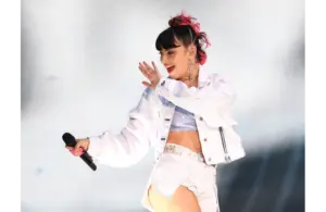 Recording artist Charli XCX performs at the Hard Rock Stadium.