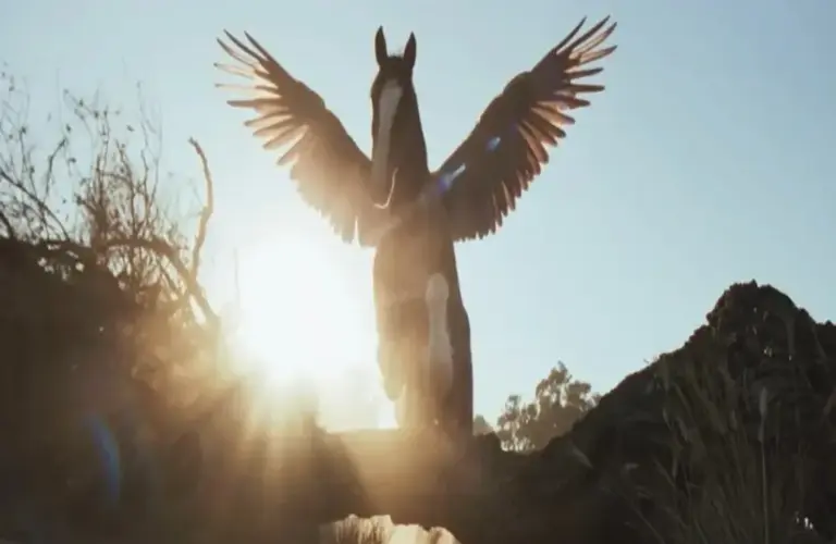 The horse and his eagle friend from the Super Bowl Budweiser commercial.