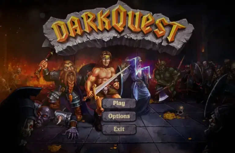 The title screen of Dark Quest